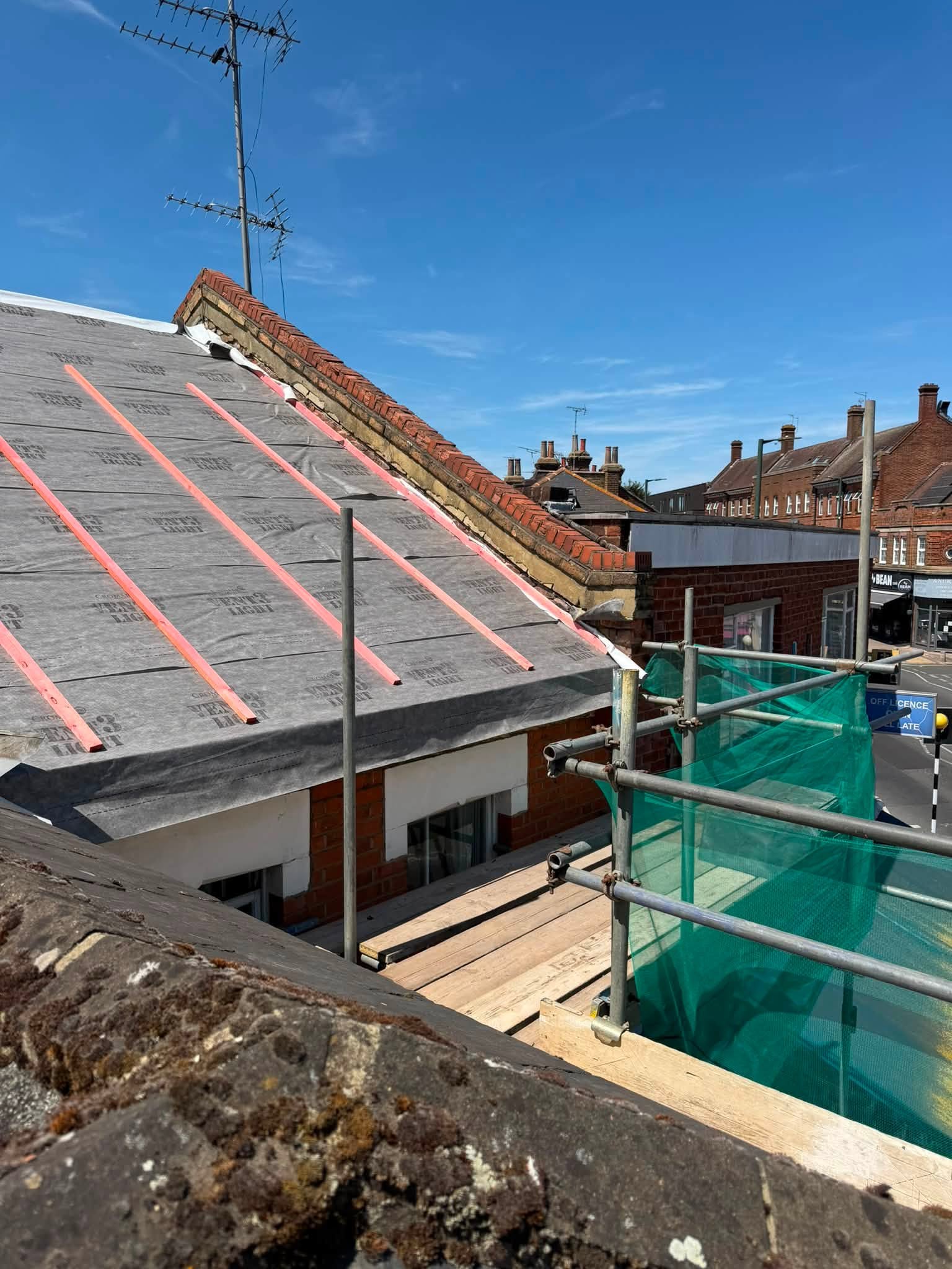 Roof work in progress, Barnet Highstreet